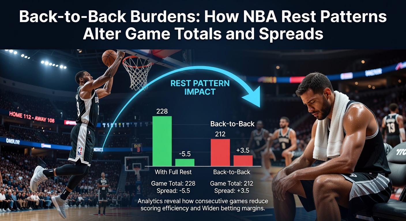NBA players pushing through fatigue during a back-to-back game, highlighting the physical toll on the court