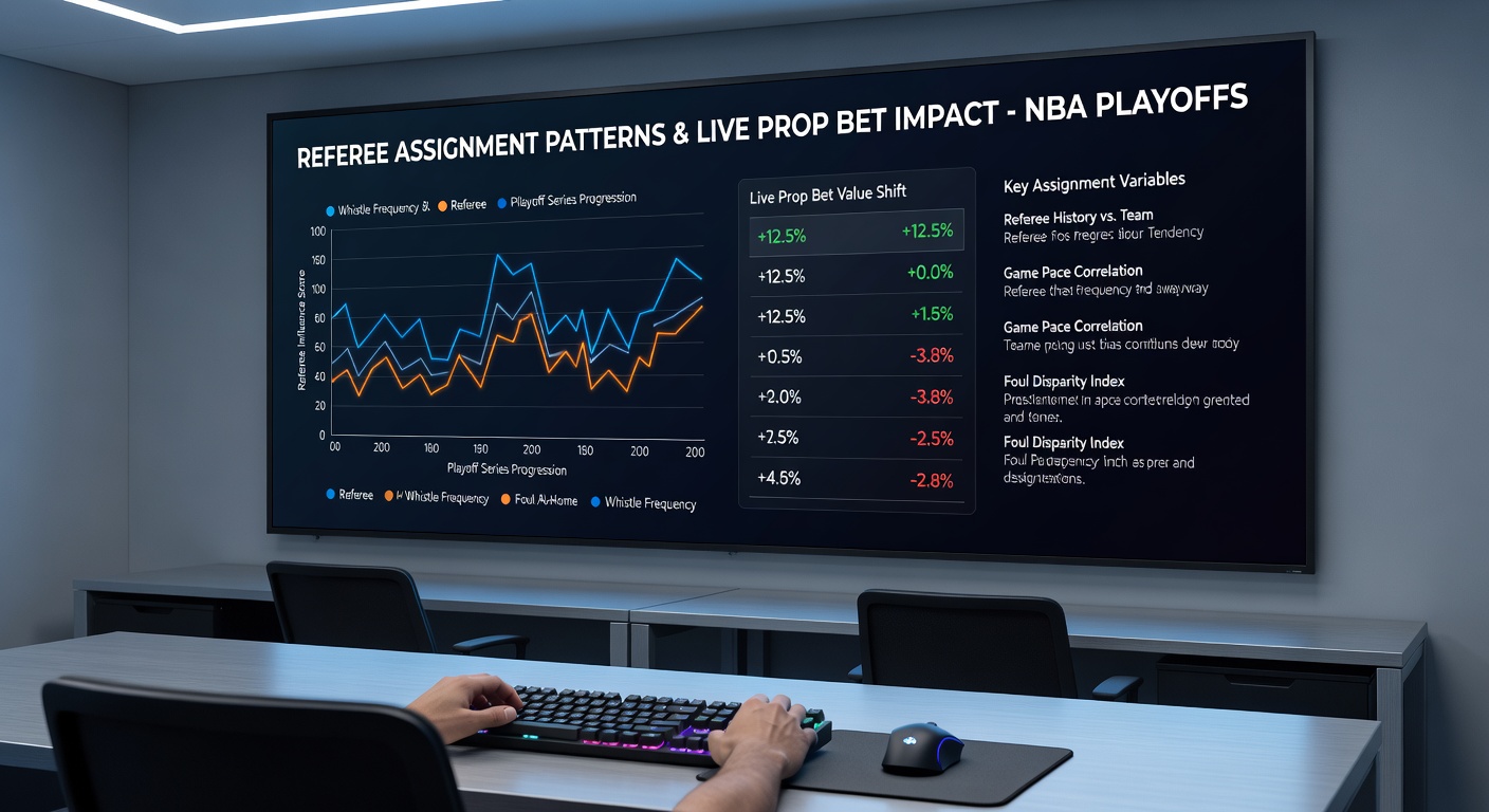 NBA playoff game with referees making calls that influence prop bet outcomes