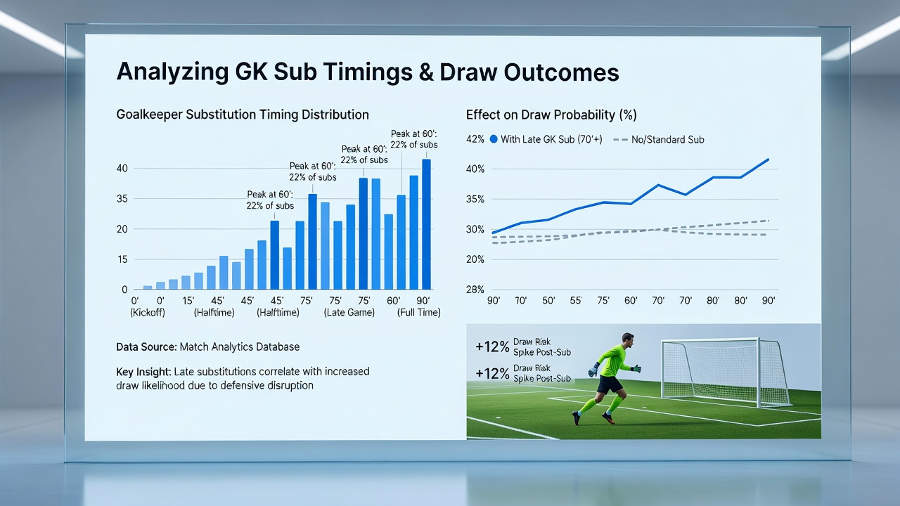 Graph illustrating draw probability changes after goalkeeper substitutions in the 2025-2026 season