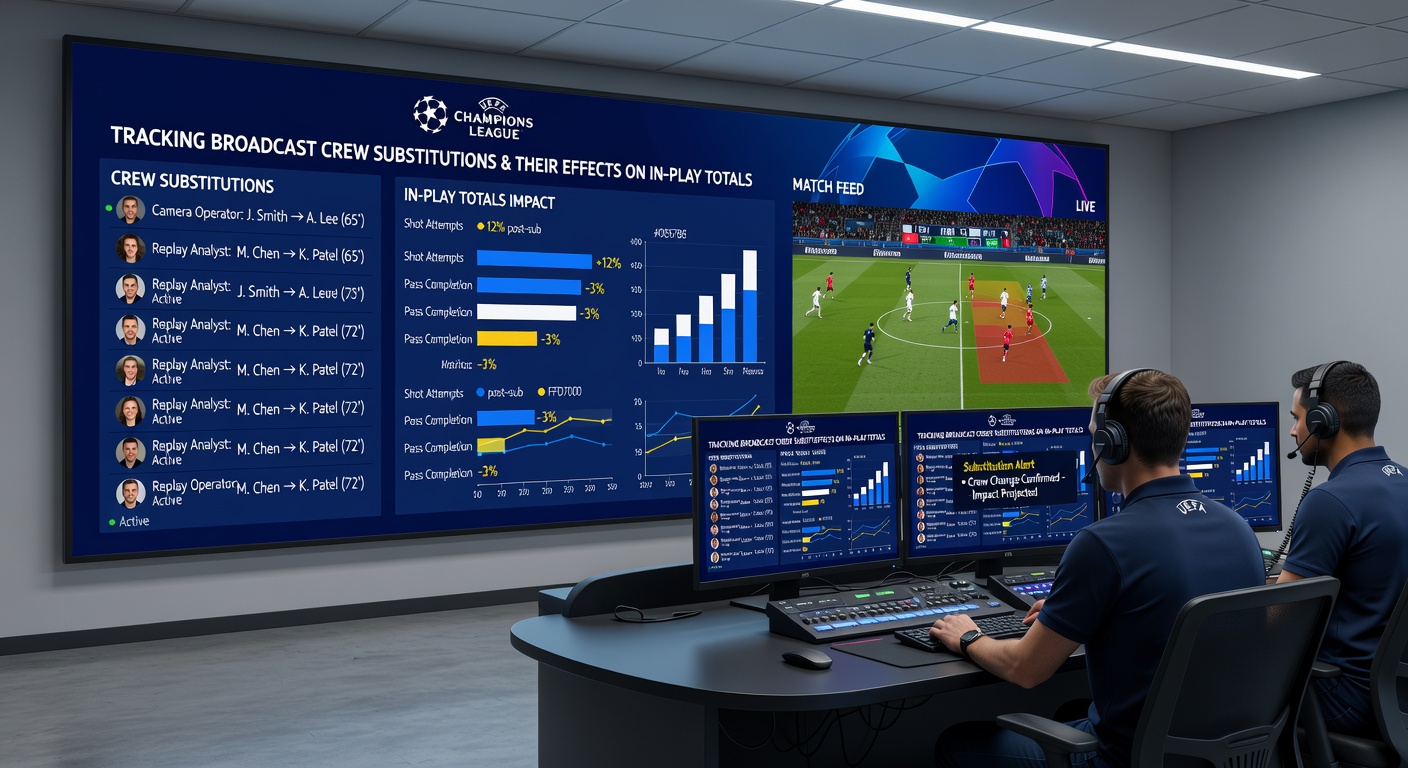 Live production switcher console during a high-stakes UEFA Champions League knockout fixture