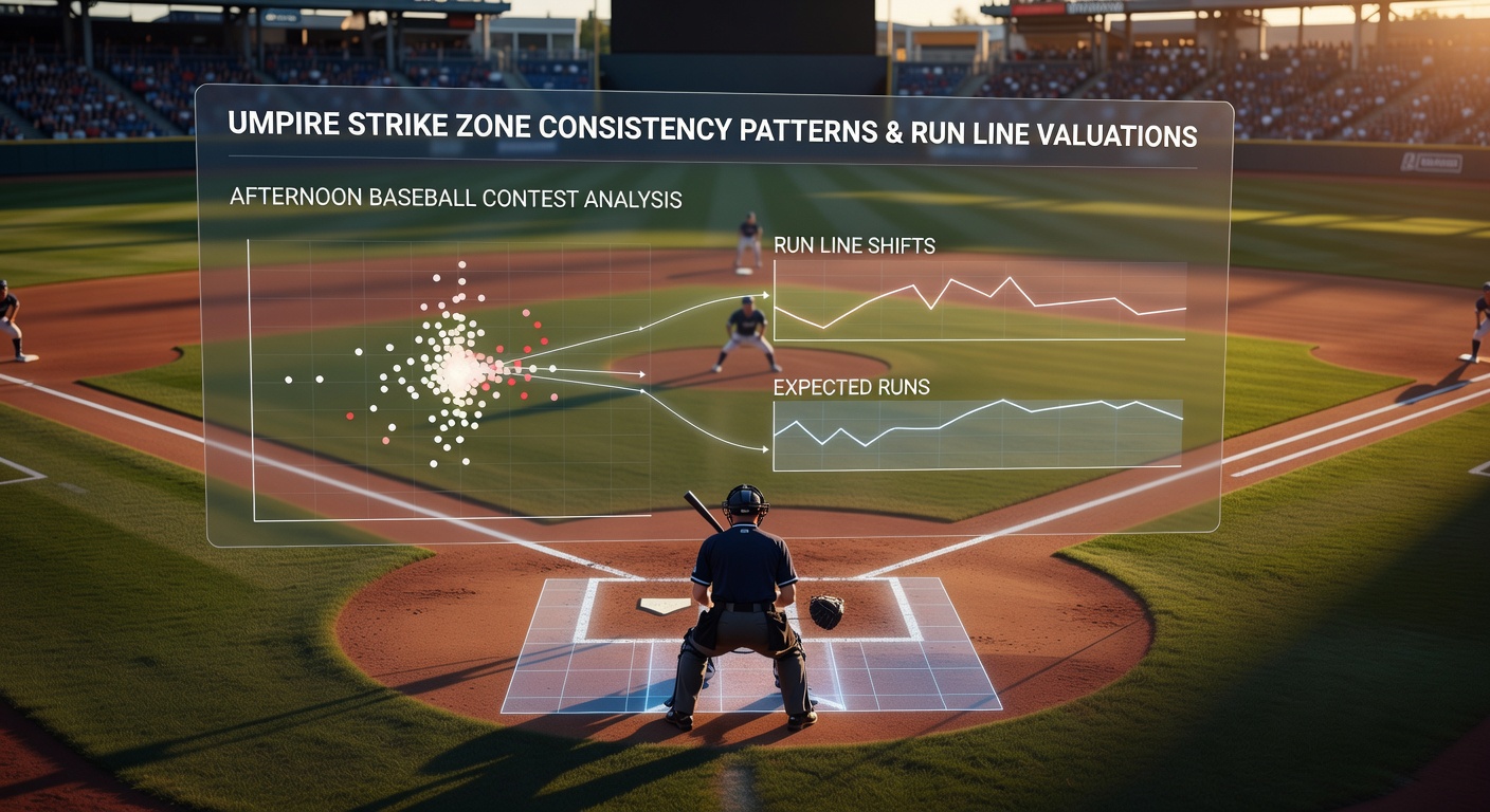 Baseball stadium during afternoon game showing sun angle and umpire positioning behind home plate